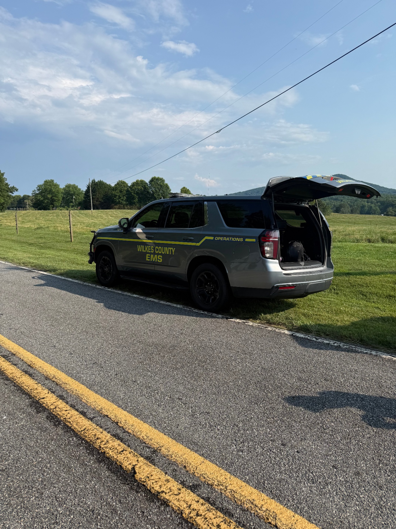 Wilkes County EMS operations vehicle on scene